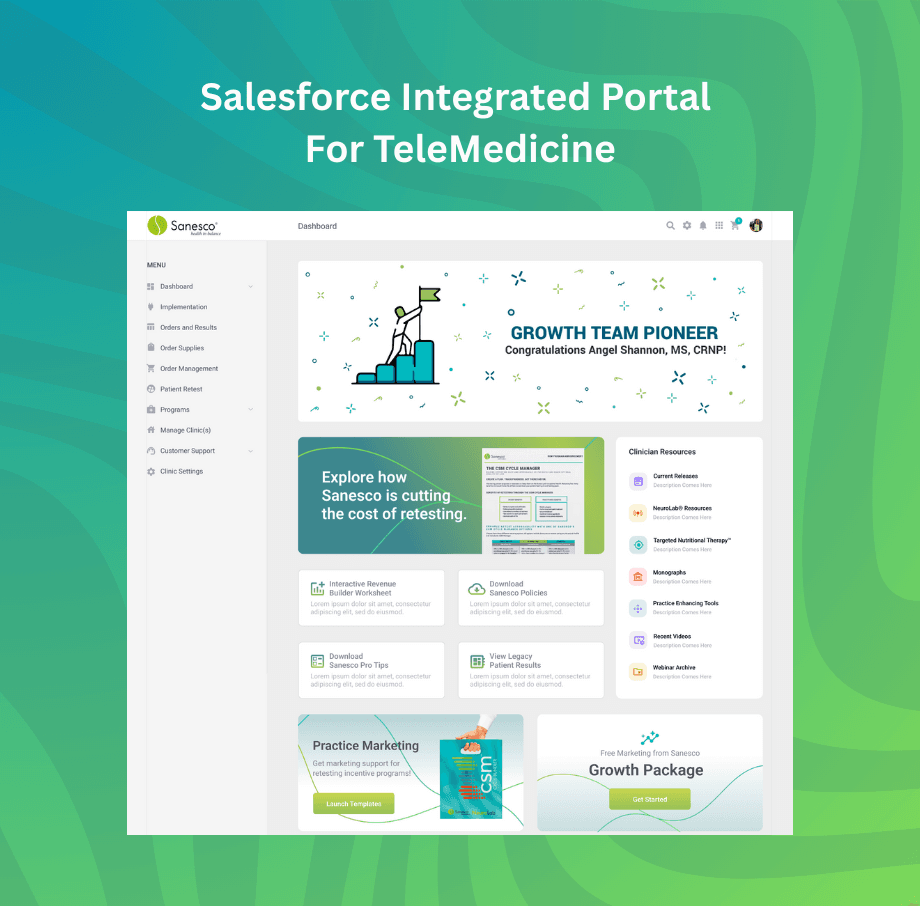 Sanesco Health – Web App + Salesforce Integration