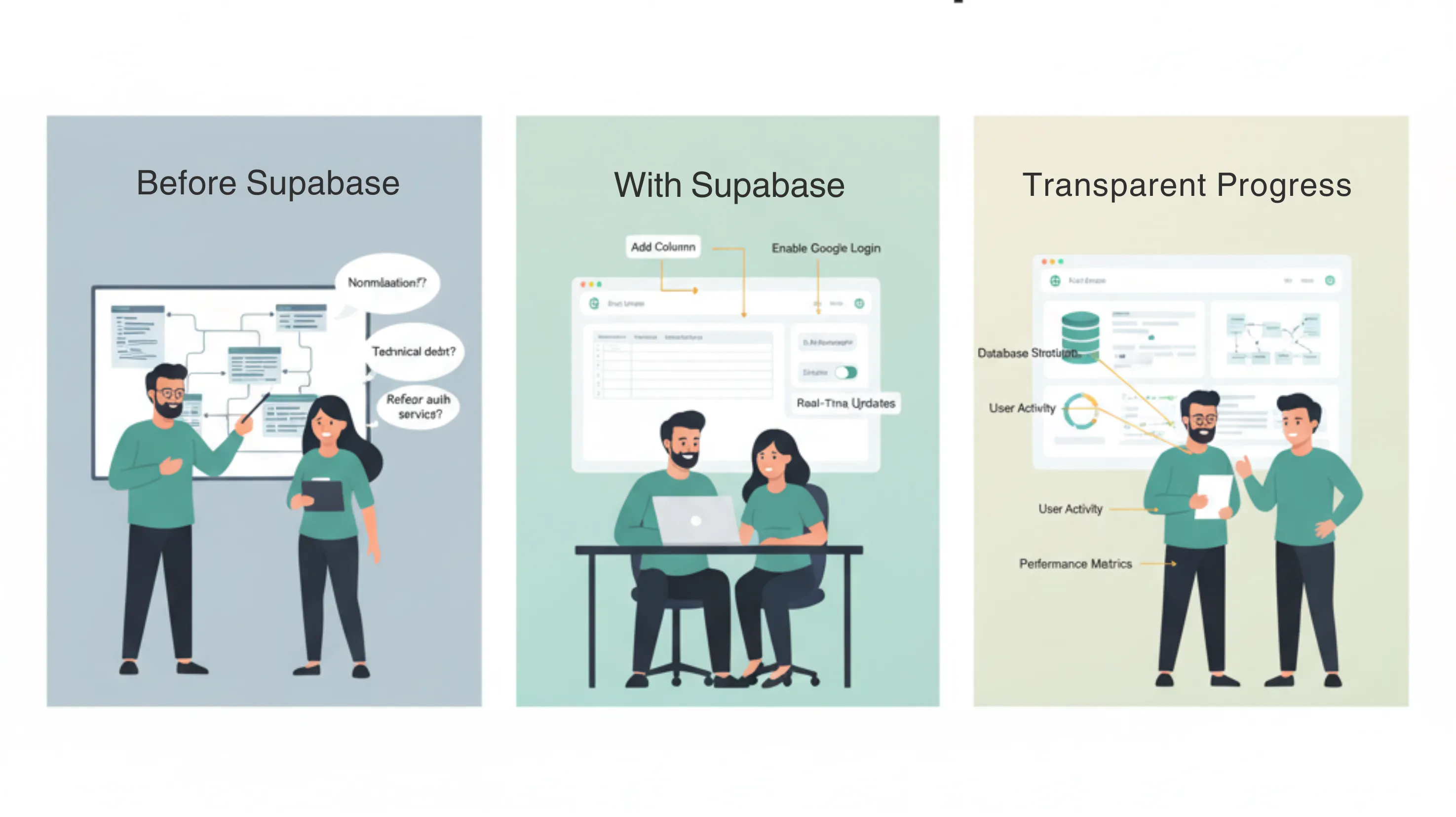 Supabase dashboard and realtime updates