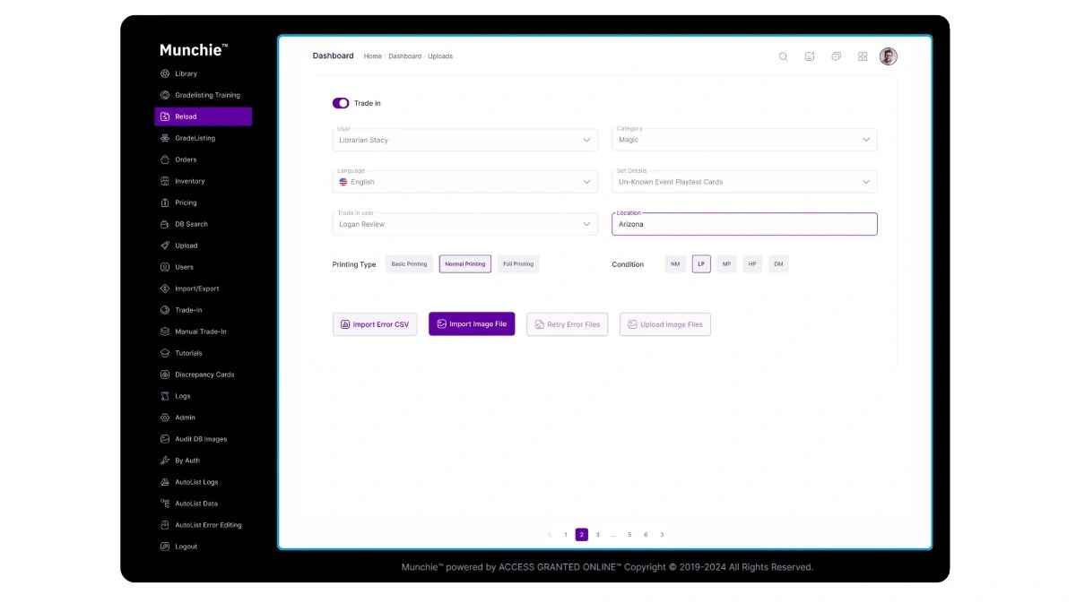 Uploading Interface - Before