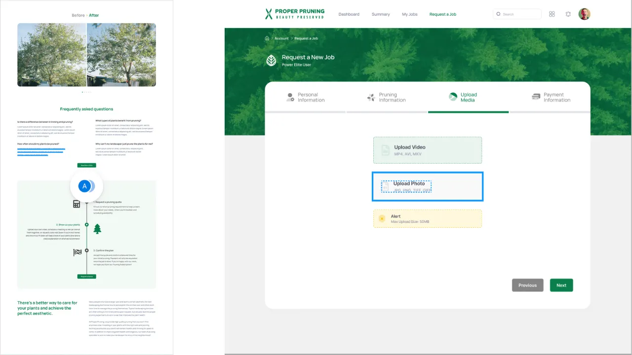 'Landing Page - Before