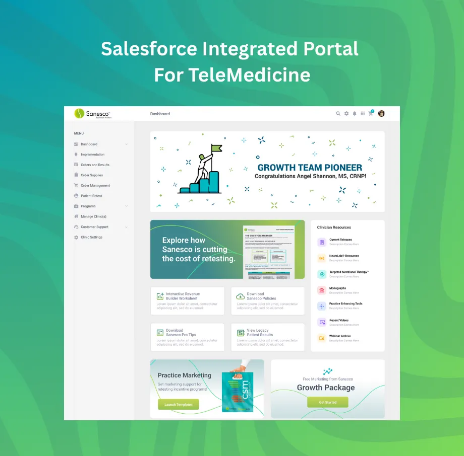 Sanesco Health - Healthcare Dashboard & Salesforce Integration